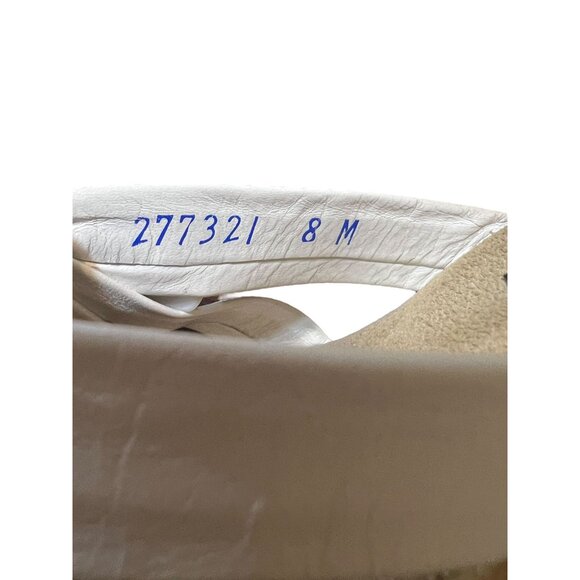 SAS White Leather Slip On Sandals Shoes Comfort Block Rubber 2" Heel Size 8 - Picture 6 of 7